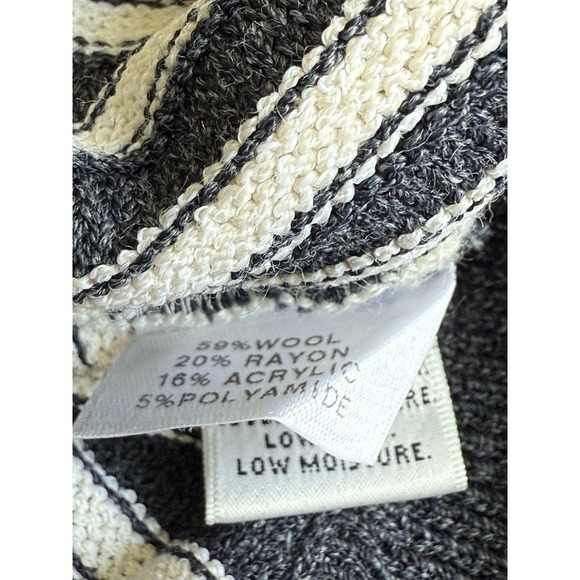St John Sport Zip-up Short Sleeve Dorlman Sweater Size M Wool Blend,stripes - Picture 8 of 9